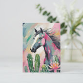 Moderne Abstracte paarden en vetplanten Briefkaart (Staand voorkant)