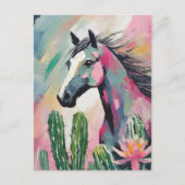 Moderne Abstracte paarden en vetplanten Briefkaart (Voorkant)