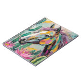 Moderne Abstracte paarden en vetplanten Notitieboek (Linkerzijde)