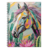 Moderne Abstracte paarden en vetplanten Notitieboek (Voorkant)