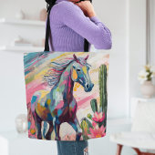 Moderne Abstracte paarden en vetplanten Tote Bag