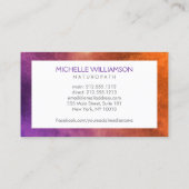 Moderne Abstracte Paarse Bloemen Logo Wellness Visitekaartje (Achterkant)