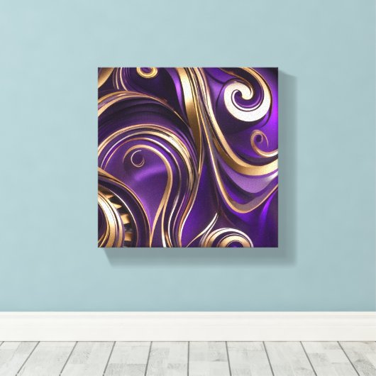 Moderne Abstracte Paarse Canvas Wall Art, (Insitu (Houten vloer))