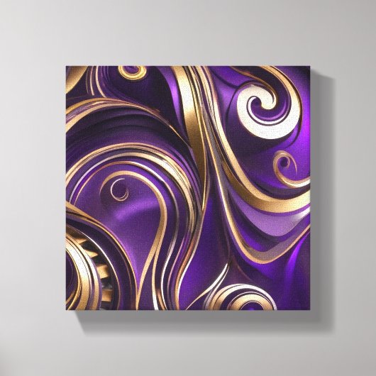 Moderne Abstracte Paarse Canvas Wall Art, (Voorkant)