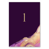 Moderne Abstracte Paarse en gouden elegante bruilo Kaart (Achterkant)