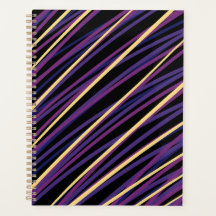 Moderne abstracte paarse en gouden gestreepte plan