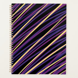 Moderne abstracte paarse en gouden gestreepte plan planner