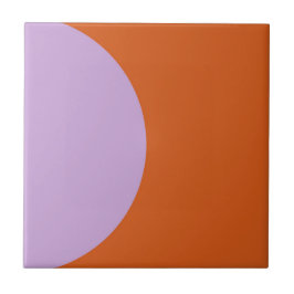 Moderne Abstracte Paarse en Oranje geometrische ci Tegeltje