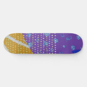 Moderne Abstracte Paarse Geel en Stippen Persoonlijk Skateboard (Horizontaal)
