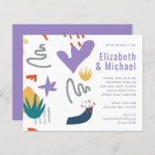 Moderne Abstracte Paarse Groene Oranje Trouw Uitno (Voorkant / Achterkant)