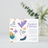 Moderne Abstracte Paarse Groene Oranje Trouw Uitno (Staand voorkant)