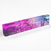 Moderne Abstracte Paarse Roze Waterverf Naambord