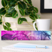 Moderne Abstracte Paarse Roze Waterverf Naambord