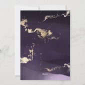 Moderne Abstracte Paarse Waterverf goudolievlokken Feestdagenkaart (Achterkant)