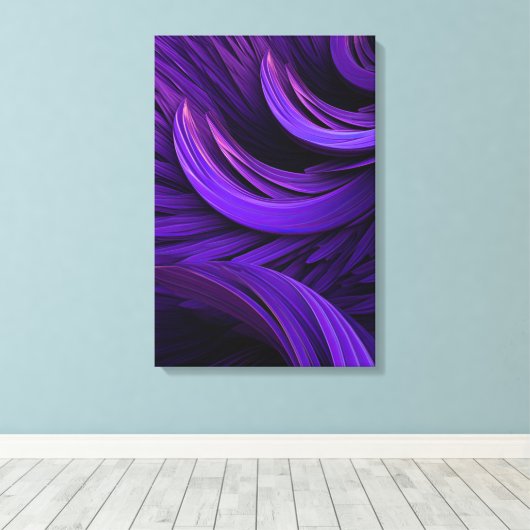 Moderne Abstracte Paarse wervelingen Hedendaagse k Canvas Afdruk (Insitu (Houten vloer))