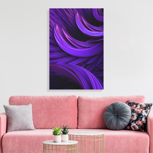 Moderne Abstracte Paarse wervelingen Hedendaagse k Canvas Afdruk (Insitu (Woonkamer))