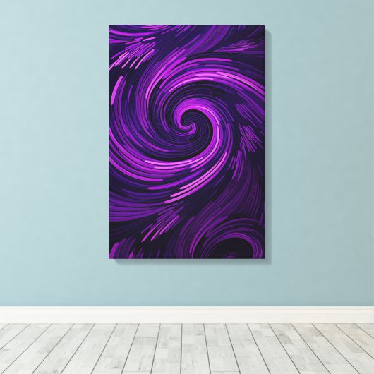 Moderne Abstracte Paarse wervelingen Hedendaagse k Canvas Afdruk (Insitu (Houten vloer))