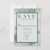 Moderne Abstracte pagina Groene Waterverf RSVP met (Voorkant)