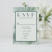 Moderne Abstracte pagina Groene Waterverf RSVP met (Staand voorkant)