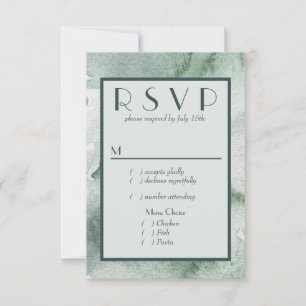Moderne Abstracte pagina Groene Waterverf RSVP met