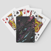 Moderne Abstracte Paint Splatter Monogram Naam Pokerkaarten (Achterkant)