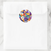 Moderne Abstracte Pansies Bloemen Ronde Sticker (Tas)