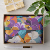 Moderne Abstracte Pansies Bloemen Tissuepapier (Geschenk)
