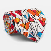 Moderne Abstracte papaver en tulp bloemenpatroon Stropdas (Opgerold)