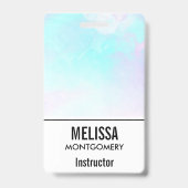 Moderne Abstracte pasteelblauw en Paarse Waterverf Badge (Achterkant)