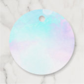 Moderne Abstracte pasteelblauw en Paarse Waterverf Bedankjes Labels (Achterkant)