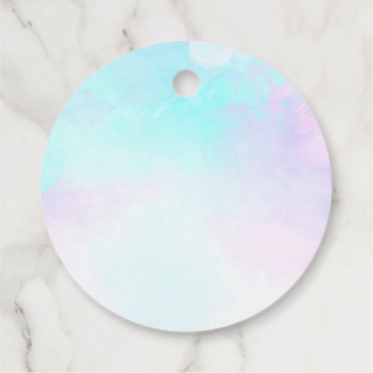 Moderne Abstracte pasteelblauw en Paarse Waterverf Bedankjes Labels (Achterkant)