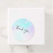 Moderne Abstracte pasteelblauw en Paarse Waterverf Bedankjes Labels (In situ)