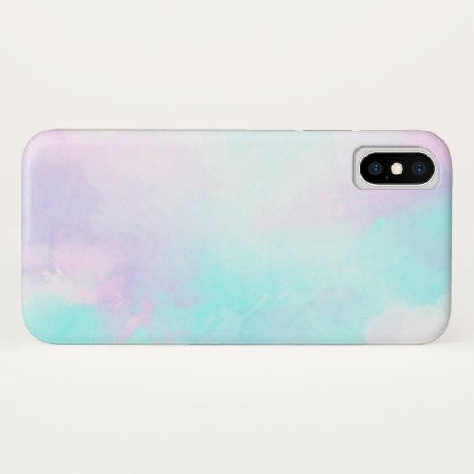 Moderne Abstracte pasteelblauw en Paarse Waterverf Case-Mate iPhone Case (Achterkant (horizontaal))