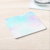 Moderne Abstracte pasteelblauw en Paarse Waterverf Kartonnen Onderzetters (Schuin)