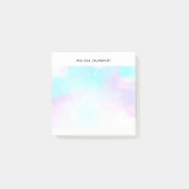 Moderne Abstracte pasteelblauw en Paarse Waterverf Post-it® Notes (Voorkant)