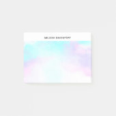 Moderne Abstracte pasteelblauw en Paarse Waterverf Post-it® Notes (Voorkant)