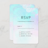 Moderne Abstracte pasteelblauw en Paarse Waterverf RSVP Kaartje (Voorkant / Achterkant)