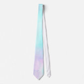 Moderne Abstracte pasteelblauw en Paarse Waterverf Stropdas (Voorkant)