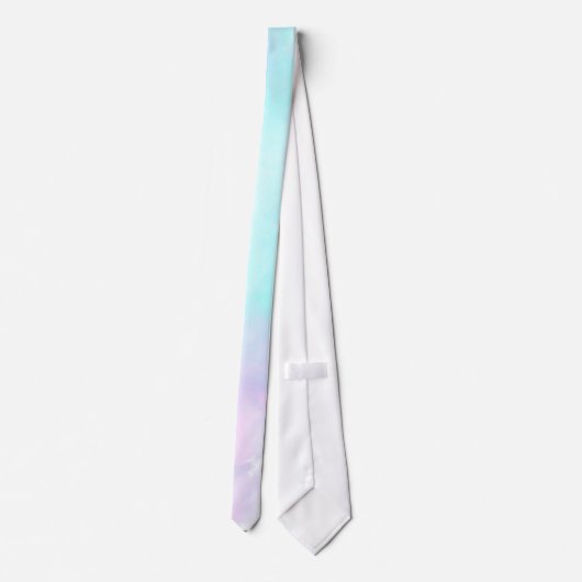 Moderne Abstracte pasteelblauw en Paarse Waterverf Stropdas (Achterkant)