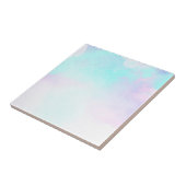 Moderne Abstracte pasteelblauw en Paarse Waterverf Tegeltje (Zijkant)