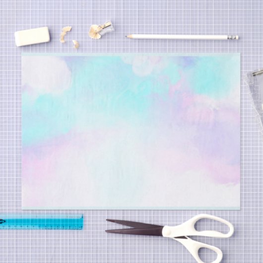 Moderne Abstracte pasteelblauw en Paarse Waterverf Tissuepapier (Craft)