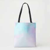 Moderne Abstracte pasteelblauw en Paarse Waterverf Tote Bag (Voorkant)