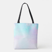 Moderne Abstracte pasteelblauw en Paarse Waterverf Tote Bag (Achterkant)