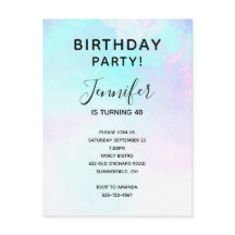 Moderne Abstracte pasteelblauw en Paarse Waterverf