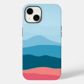 Moderne Abstracte pasteelblauwe roze bergen Case-Mate iPhone Case (Achterkant)