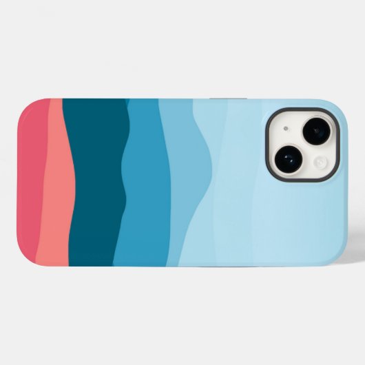Moderne Abstracte pasteelblauwe roze bergen Case-Mate iPhone Case (Achterkant (horizontaal))