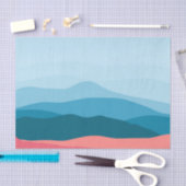 Moderne Abstracte pasteelblauwe roze bergen Tissuepapier (Craft)