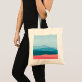 Moderne Abstracte pasteelblauwe roze bergen Tote Bag (Voorkant (product))