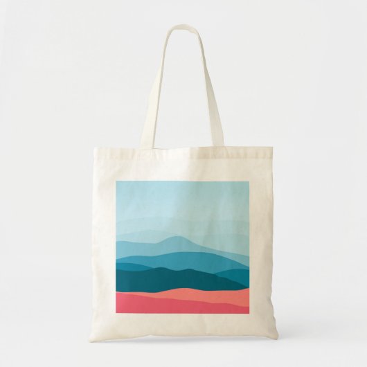 Moderne Abstracte pasteelblauwe roze bergen Tote Bag (Voorkant)
