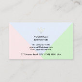 Moderne Abstracte pasteelgouden Roos, blauw en gro Visitekaartje (Achterkant)